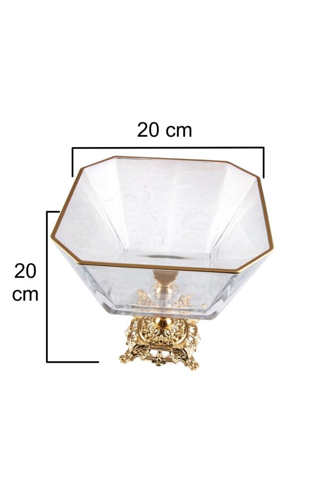 KRN290 GOLD DETAYLI METAL AYAKLI SALATA KASESİ