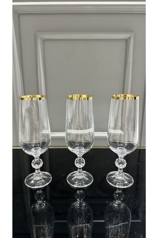 Crystalex Gold Ayaklı Kahve Yanı Su Bardağı 180 Ml