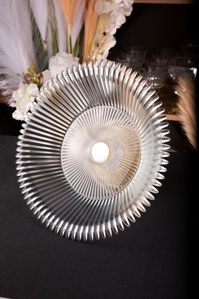METAL AYAKLI SHİNE SALATA SERVİS SUNUM KASESİ 32X16 CM 8 CM DERİNLİĞİNDE