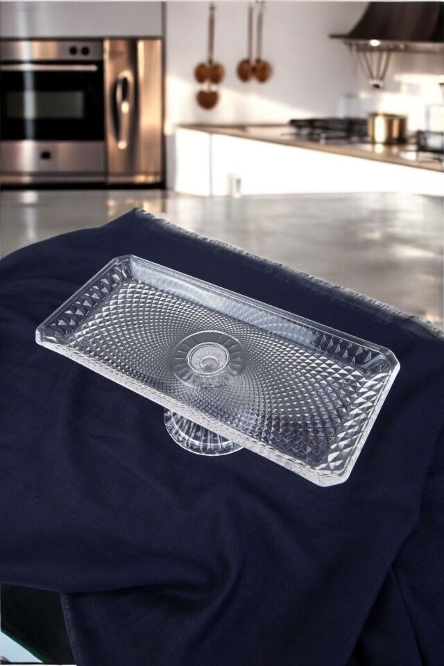 DİKDÖRTGEN SERVİS SUNUM TABAK DEKORLU 30X14X10 CM